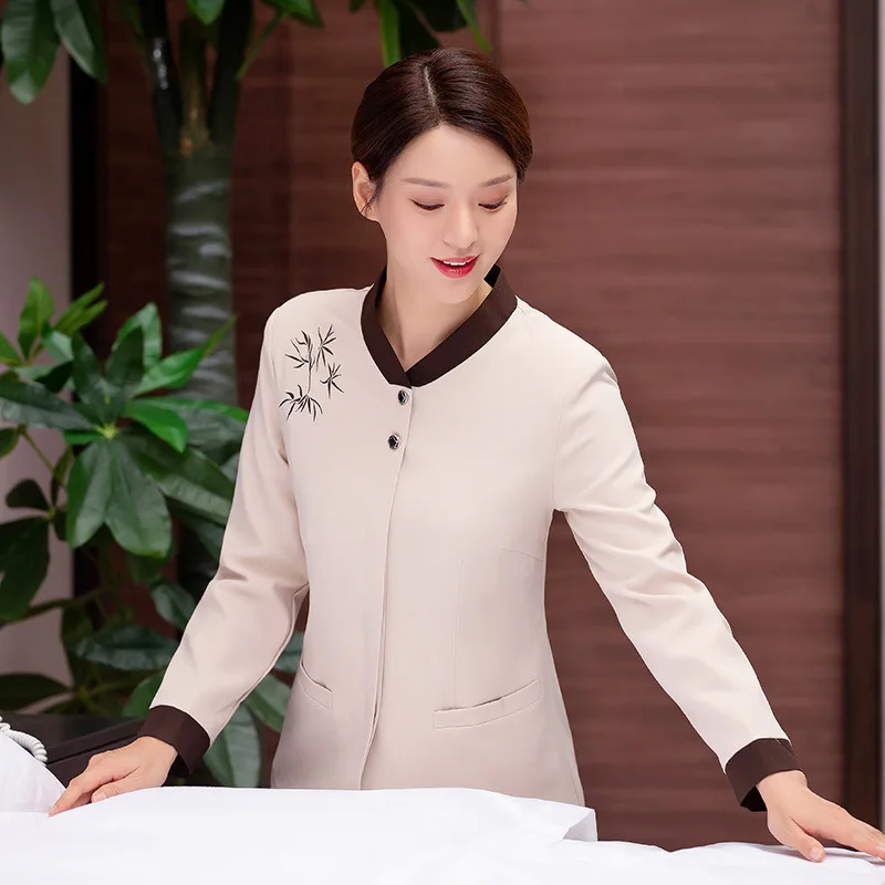 ห้องพักโรงแรมทําความสะอาดชุดแขนยาวฤดูใบไม้ร่วงชุดฤดูหนาวห้างสรรพสินค้าชุมชนทรัพย์สินทําความสะอาดโรงพยาบาลผู้หญิงทําความสะอาด Workwear