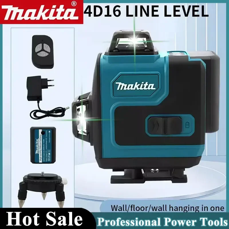 

Makita High-Precision 16-Line 360 Horizontal Vertical Cross Level Green Light Laser High-Precision Wall-Mounted PortableTool