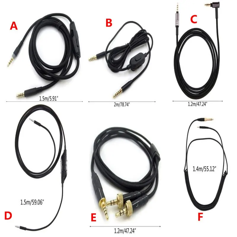 스카이 알파 헤드폰용 F3MA 내구성 오디오 케이블 3.5mm 헤드셋 케이블 150cm/4.92ft
