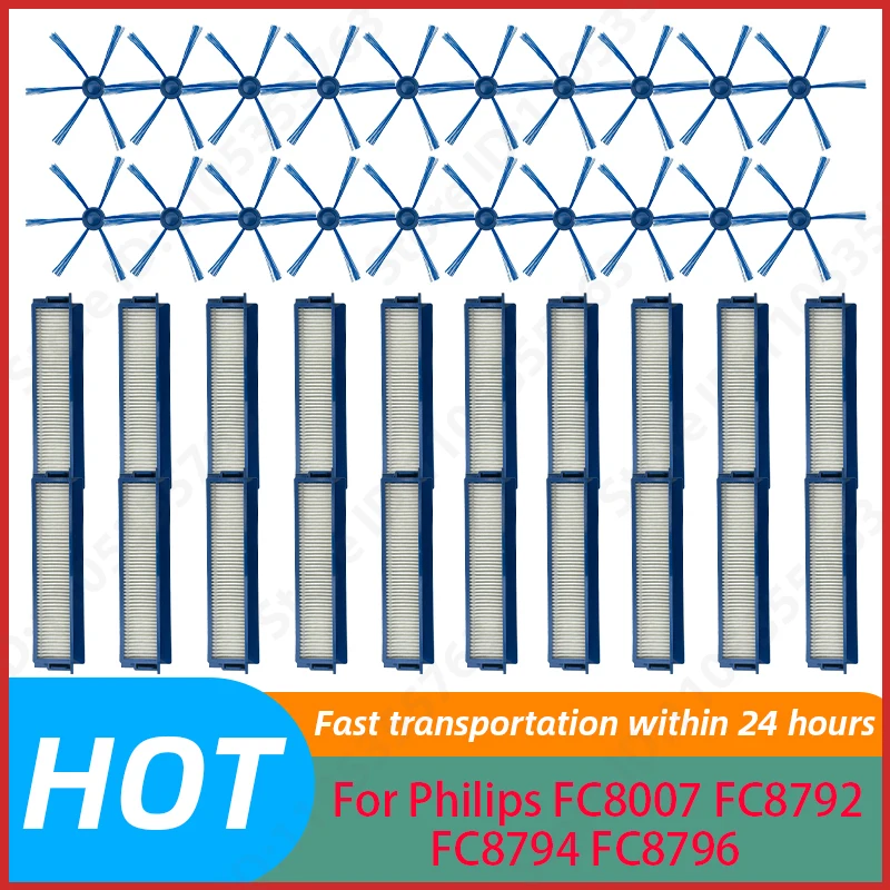 For Philips FC8007 FC8792 FC8794 FC8796 Spare Parts Vacuum Cleaner Side Brush Hepa Filter Replacement Accessories