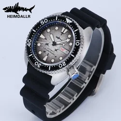 HEIMDALLR Turtle King Mens Diver Mechanica Watch Sapphire 200m Water Resistant 316L Steel C3 BGW9 Luminous NH36 Automatic Watch