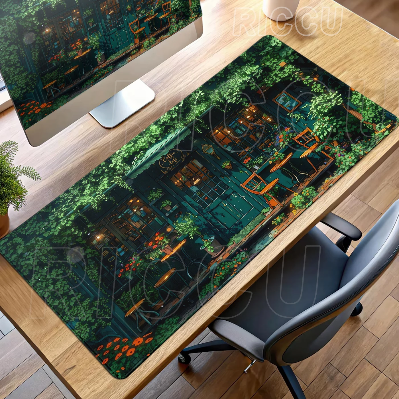 

Green Plant Lofi Aesthetic Landscape Mouse Pad Anime Scene XXL PC Keyboard Pads Laptop Gaming Soft Mousepad Computer HD Desk Mat