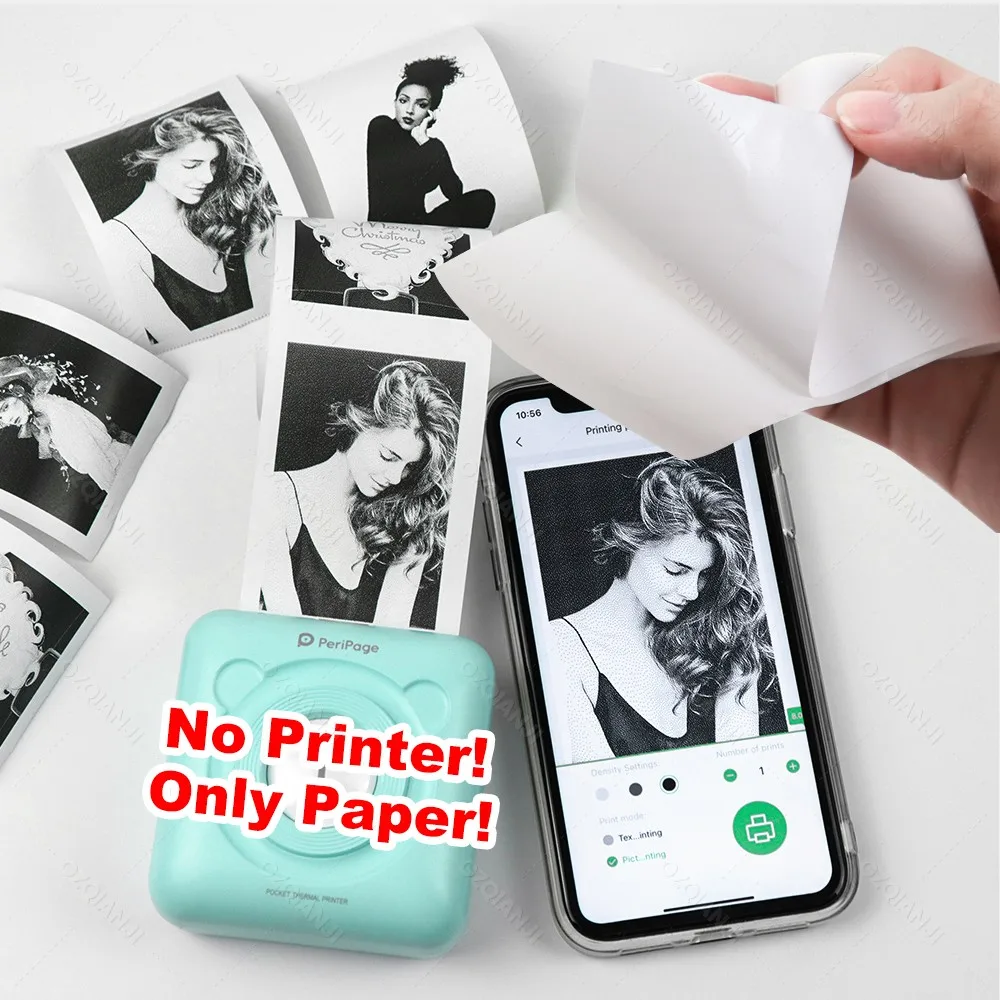 3-10 Rolls Thermal Sticker Paper for Mini Photo Printer Thermal Paper Instant Camera Refill Paper Mini Printer Sticker Paper