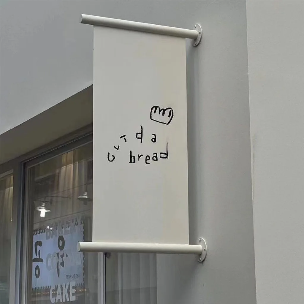 Korean-style side hanging iron signboard, commercial store side signboard, billboard display board, outdoor side hanging metal g