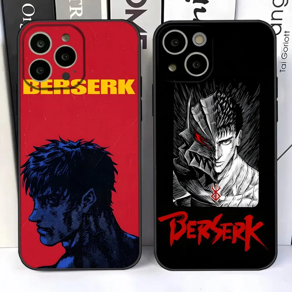

Anime B-BerserkS Guts Phone Case For iPhone 16e,16,15,14,13,12,11 Plus,Pro,Max,XR,XS,X,7,8 SE,Mini Silicone Soft