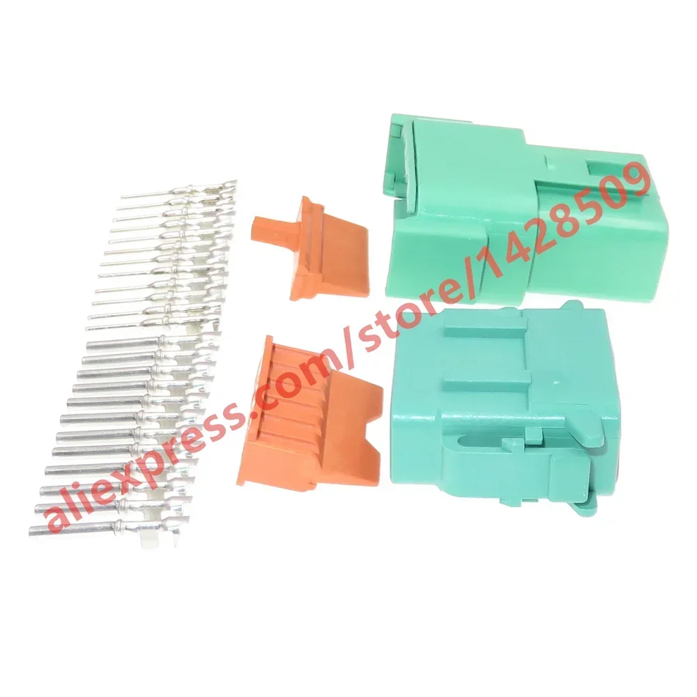 1 Pcs 12 Pin Auto Waterproof Wire Cable Connector DTM06-12PC DTM06-12SC Green Male Female Docking Socket