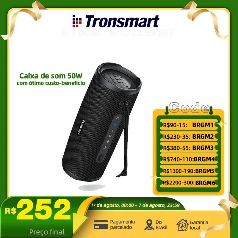 NO BRASIL -  Caixa som bluetooth Tronsmart Caixa de Som Bluetooth, Mirtune C3 Plus  🆘🇧🇷