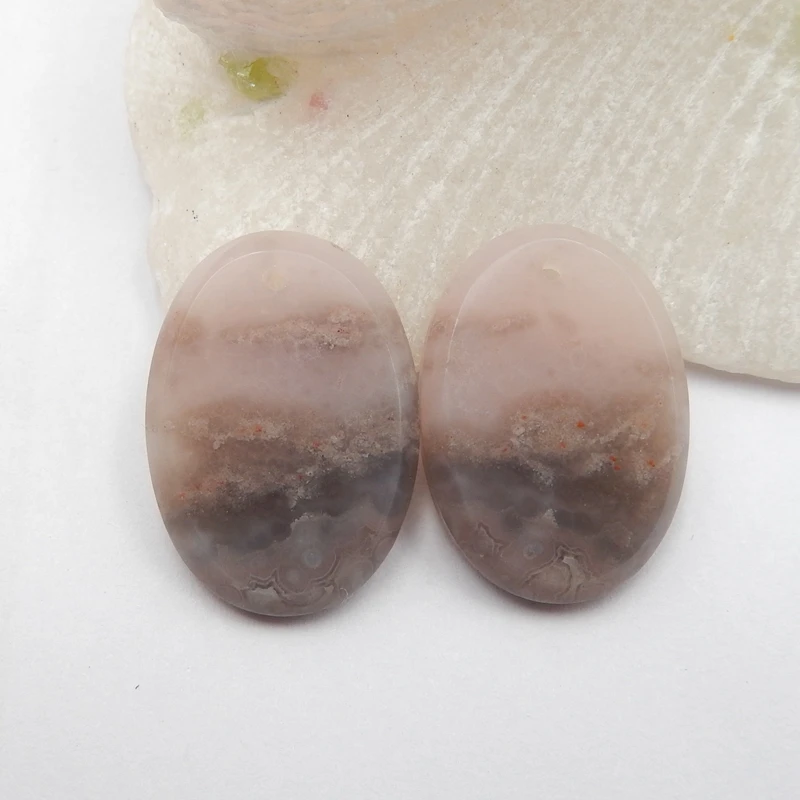 Birthday gift,Natural Gemstone purple Agate fashion women Earring pair 25x18x3mm7.2g