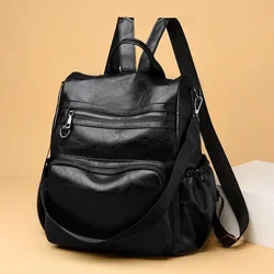 New Backpack Fashion Casual Large-capacity Pu Leather Backpack Ladies Female Student Schoolbag Shoulder Bags Purse for Women