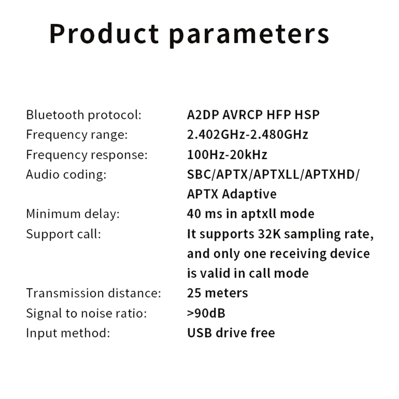 USB Bluetooth 5.2 Adapter , USB Wireless Audio Bluetooth Transmitter Receiver Support Win10/8/7 Linux/PS 4-5/Android