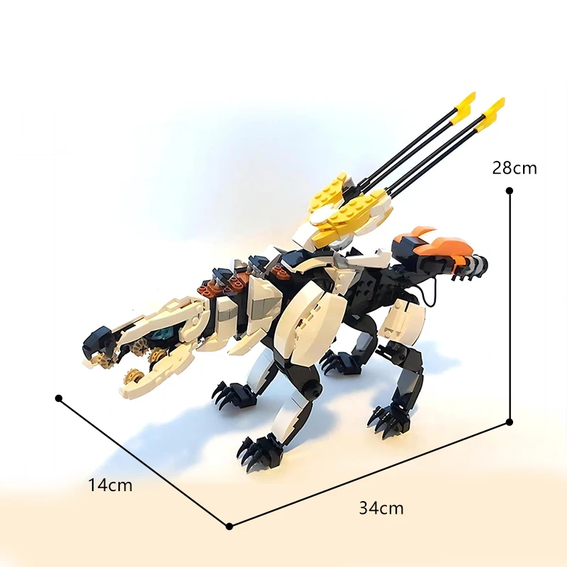 Moc Horizoned Zero Dawn Sawtooth Sentry Scrounger Dinosaur Model Building Block Game Action Figures Assemble Bricks Toys Gifts