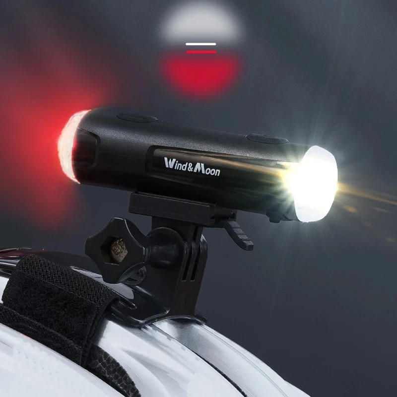 Bicycle 2 in 1 Front and Rear Light USB Rechargeable Road Bike Helmet Light MTB Flashlight Cycling Headlight Taillight LED Lamp