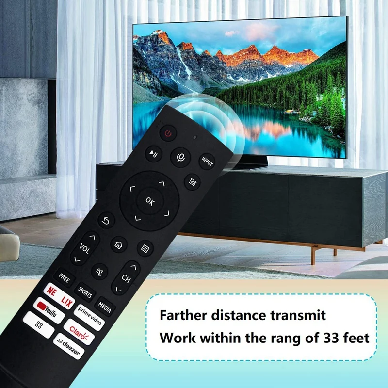 Controle remoto para HISENSE Smart LED TV, fácil de instalar, substituir ERF3Q90H