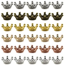 Wholesale 15pcs 6 Color Crown Charms Crown Beads Alloy Large 6mm Hole Spacer For Bracelet DIY Jewelry Crafts Making Supplies