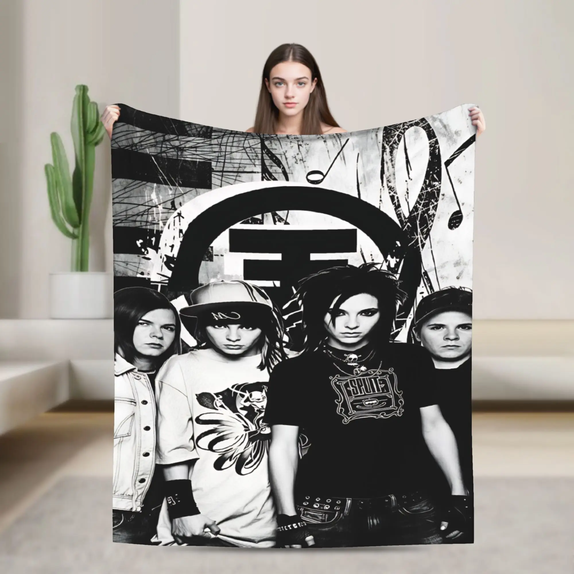 Tokio Hotel Bill Tom Kaulitz  Warm Soft Blankets  Camping Plush Throw Blanket Graphic Couch Bed Flannel Bedspread Sofa Bed Cover