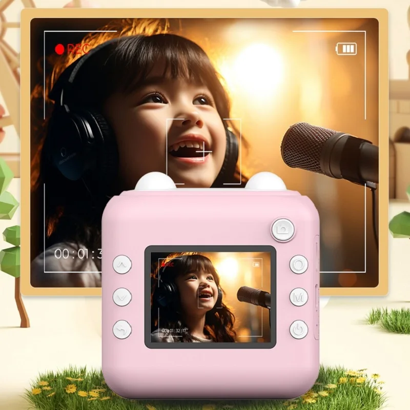 أطفال تلوين صورتك كاميرا طباعة حرارية فورية HD صورة فيديو مع قلم هدية لعبة بولارويد الساخنة الأولى للأطفال لعيد الميلاد #6