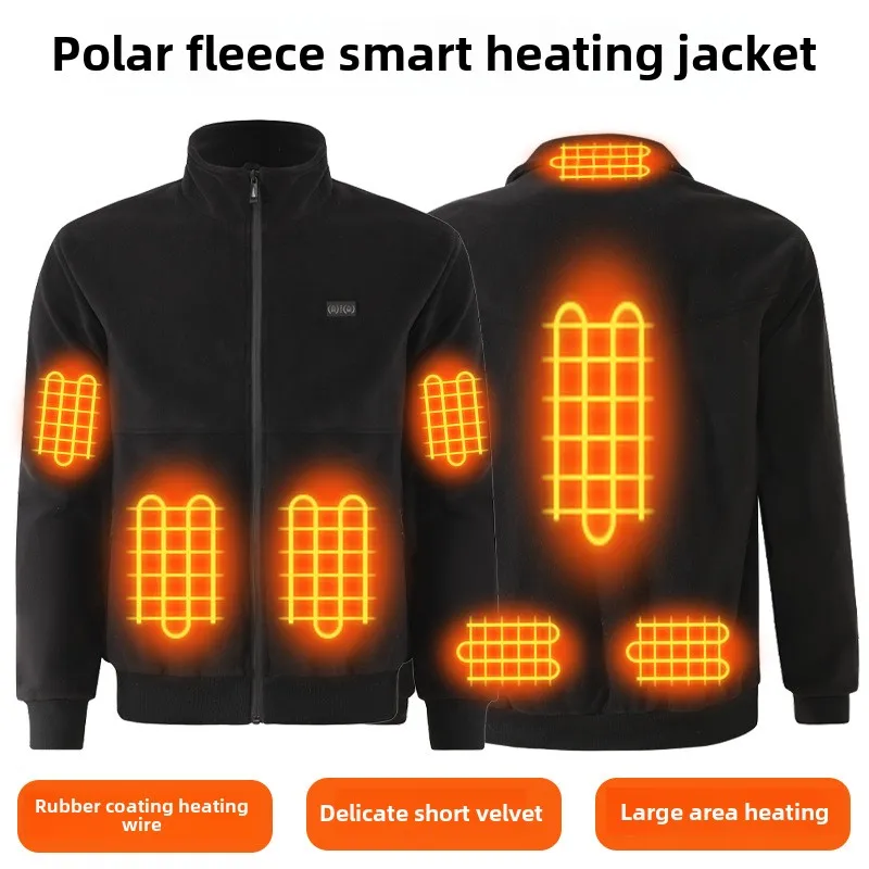 New heating clothes Graphene jacket Fleece thermostatic heating electric heating jacket Fleece men's jacket