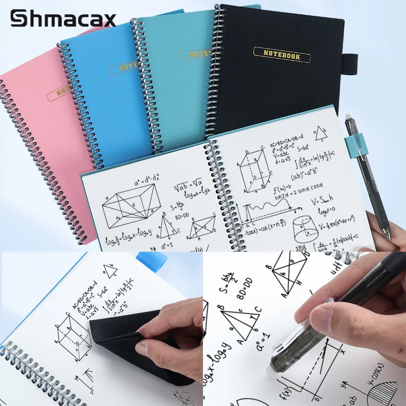 A5 Reusable Whiteboard Notebook With Free Whiteboard Pen Erasing Cloth Weekly Planner Portable Notebooks