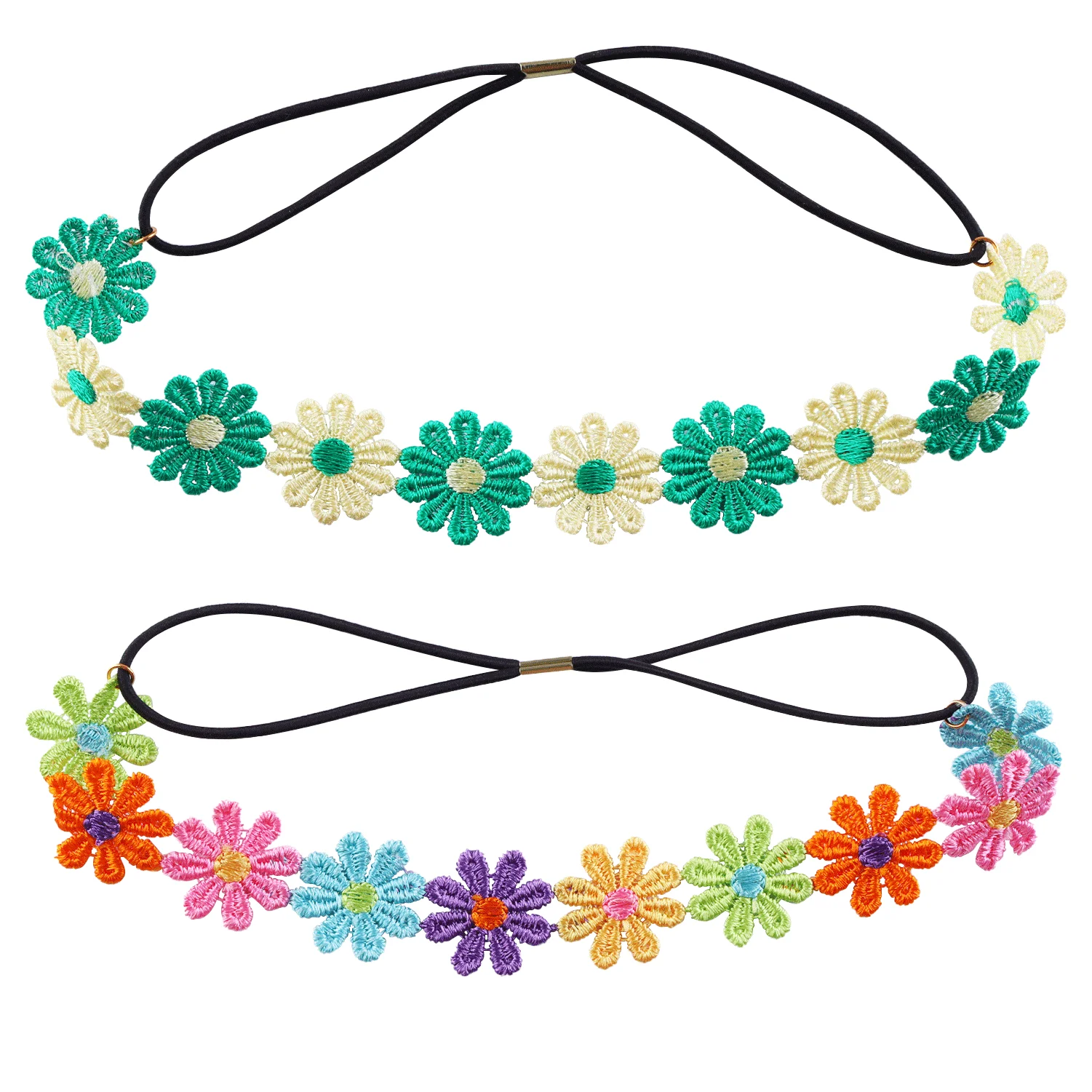 Gänseblümchen-Blumen-Stirnband, Sonnenblume, Hippies, Krone, Haarkranz, böhmischer Blumen-Kopfschmuck für Frühlingstourismus, Hochzeit, Festivals, Party – Detail 4