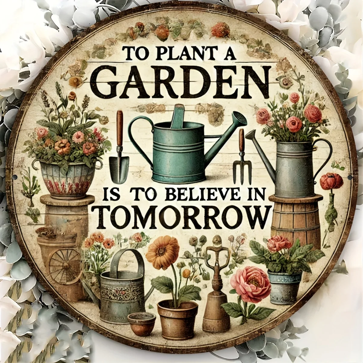 2D Flat, 1pc Vintage Metal Tin Sign Wall Art 