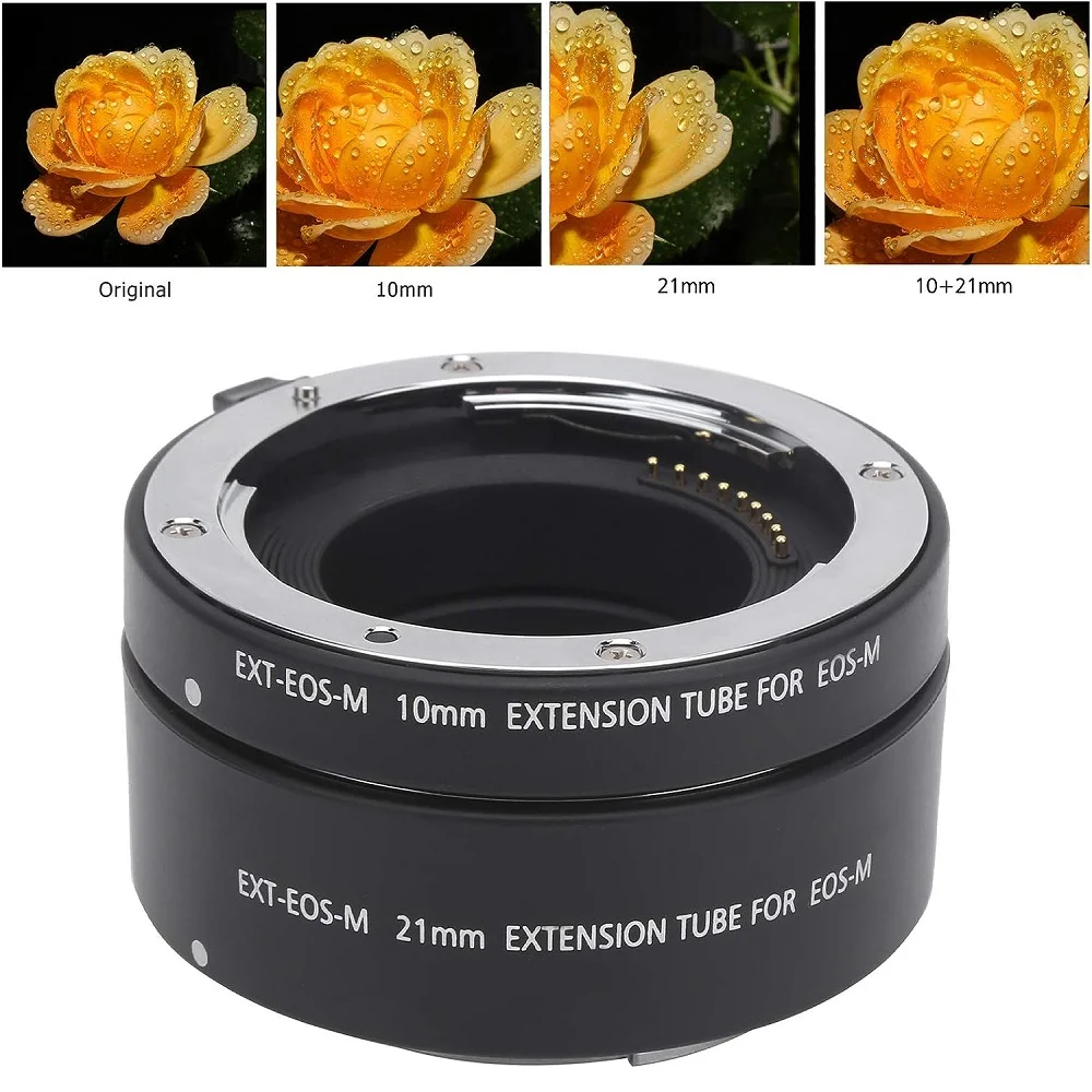 Mcoplus Metal Auto Focus Macro Extension Tube Ring 10mm 16mm 21mm for Canon EF-M EOS M M2 M3 M5 M6 M10 M50 M100 M6II M50II M200