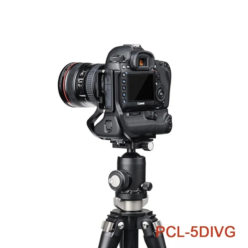 SUNWAYFOTO ترايبود رئيس الإفراج السريع L لوحة PCL-5DIVG ل 5D مارك IV مع قبضة البطارية L-قوس QR لوحة ملحقات الكاميرا
