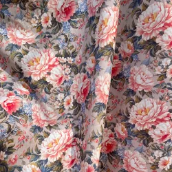 140x50cm Cotton 40s Poplin Digital Printing Fabric Rose Garden Cloth Dress Spring and Summer Clothing Cloth