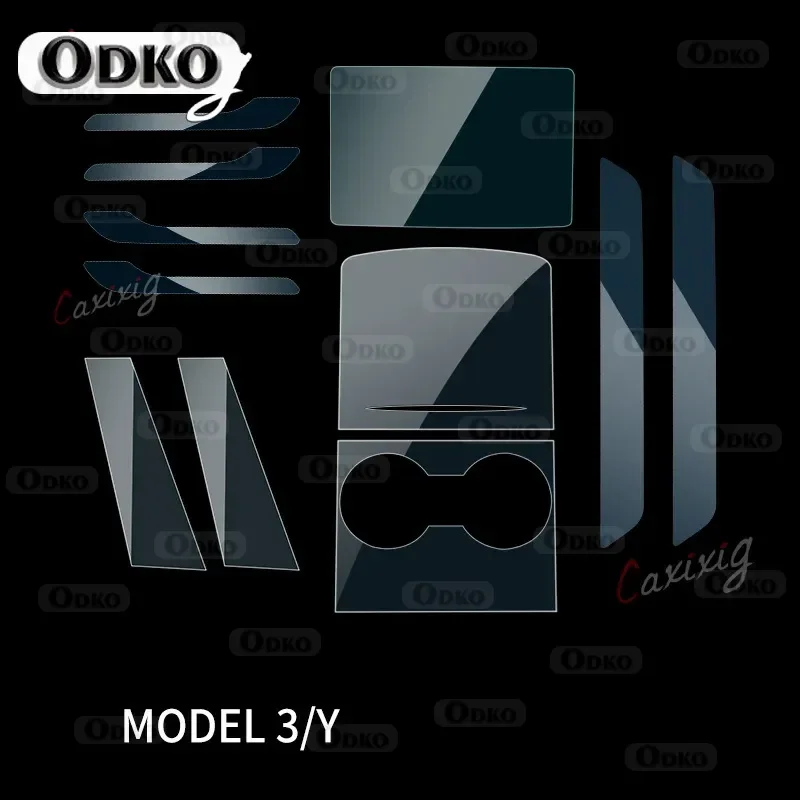 

For Tesla Model 3 Model Y TPU Transparent Protection Film Car Interior Stickers Center Control Gear Navigation Foot Pedal Door