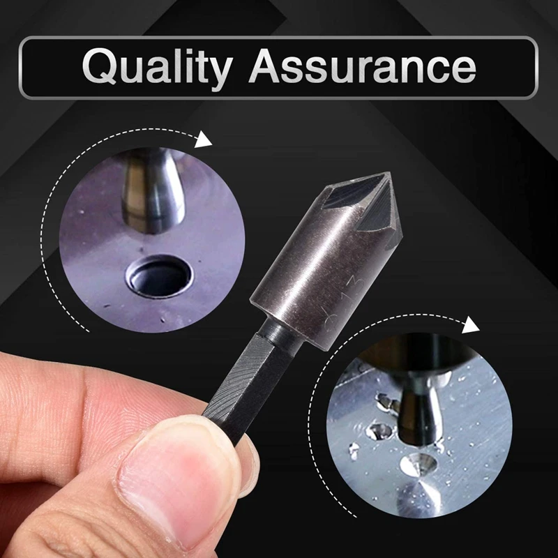 โปรโมชั่น! 2ชิ้น7ขลุ่ย Countersink set Mata Bor HEX Shank Countersink บิตเจาะ Countersink เครื่องมือตัดงานไม้