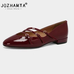 JOZHAMTA Size 34-39 2025 Women Pumps Spring Summer Heels Buckle Strap Genuine Leather Mary Janes Casual Office Lady Shoes Woman