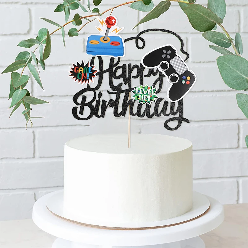 13Pcs Video Retro Game Cake Toppers Controller & Headset for Gaming Theme Happy Birthday Party cake Decorations view 6