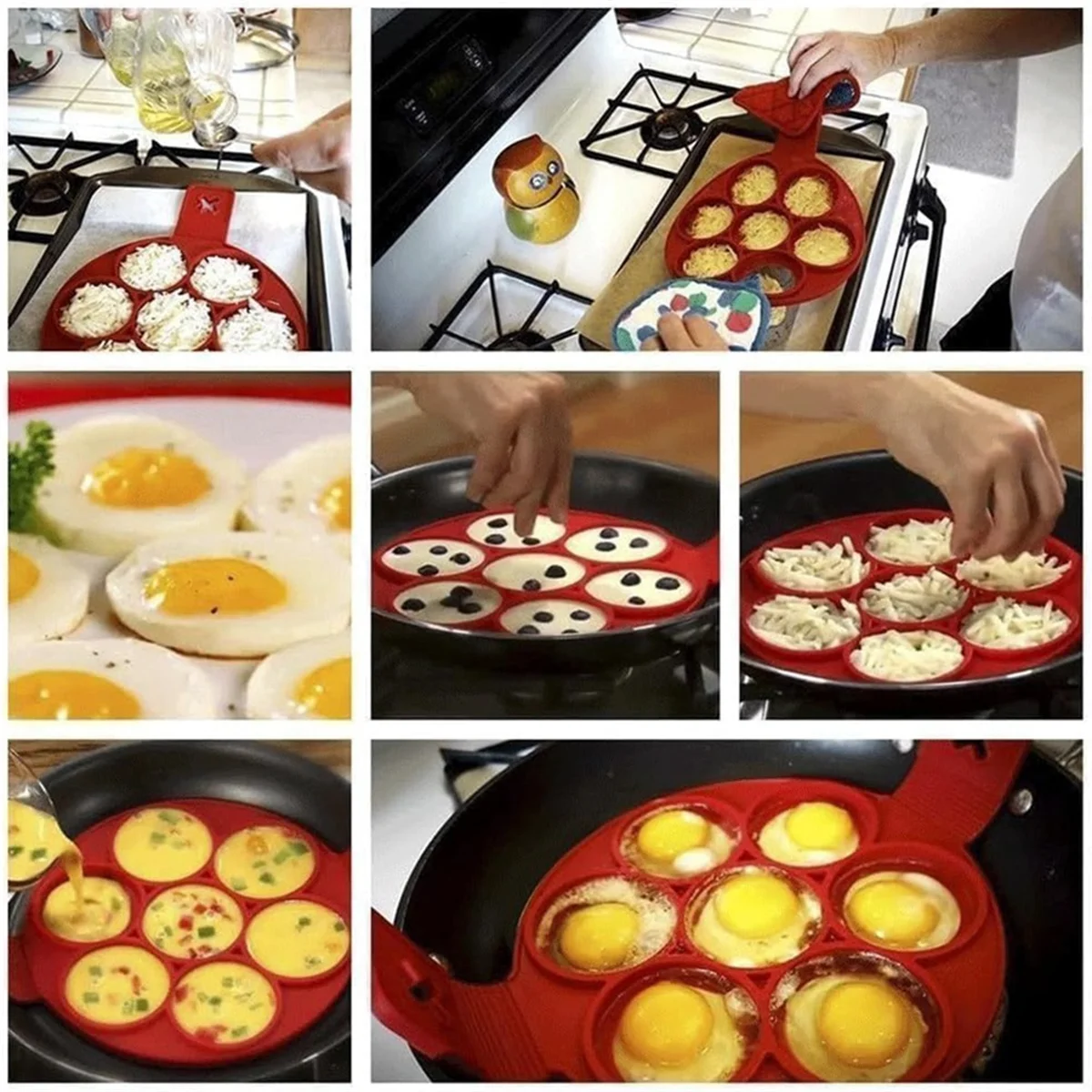 Universal Flip Cooker Pancake Mold, Multifunctional Pancake Mold, Frying Pan Omelette Silicone Pancake MoldJAS