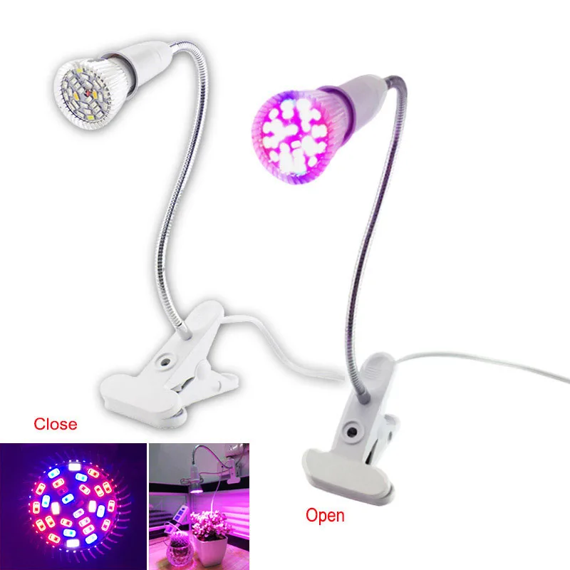 Full Spectrum Grow Light Plant Flower Lighting Bulb UV IR 360 Degrees Flexible Lamp Holder Clip For Indoor Green House Vegetable