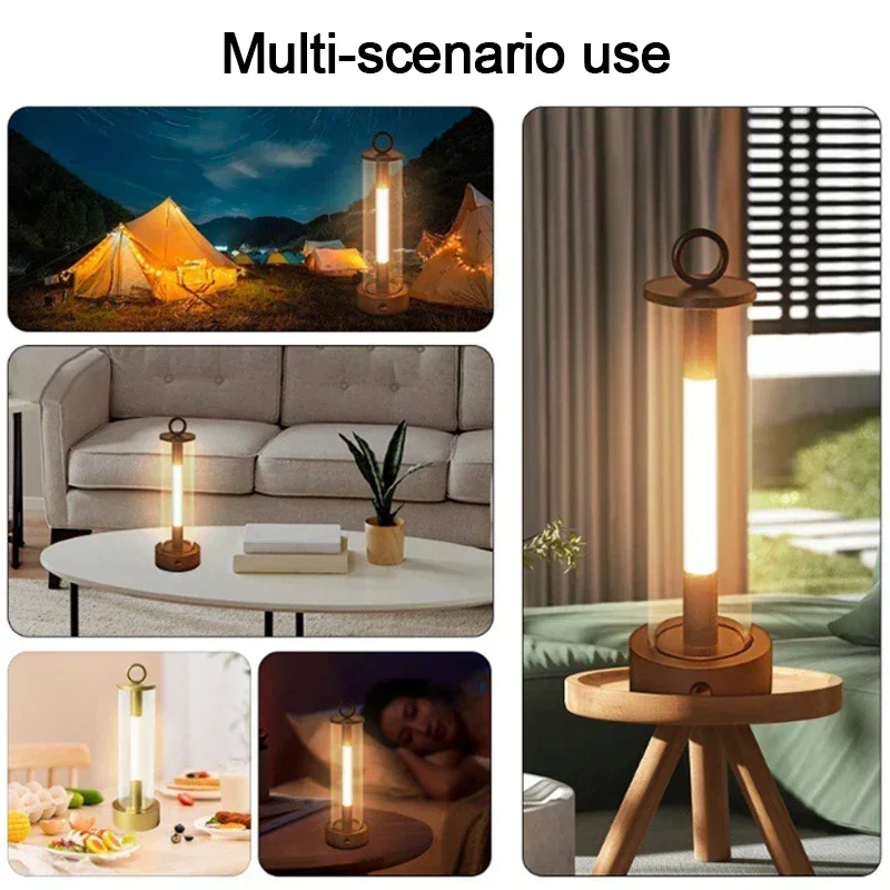 Portable Camping Tent Light Outdoor Rechargeable USB Night Lamp Camping Lamp Led Lighting Bedroom Bedside Decor Table Lamp