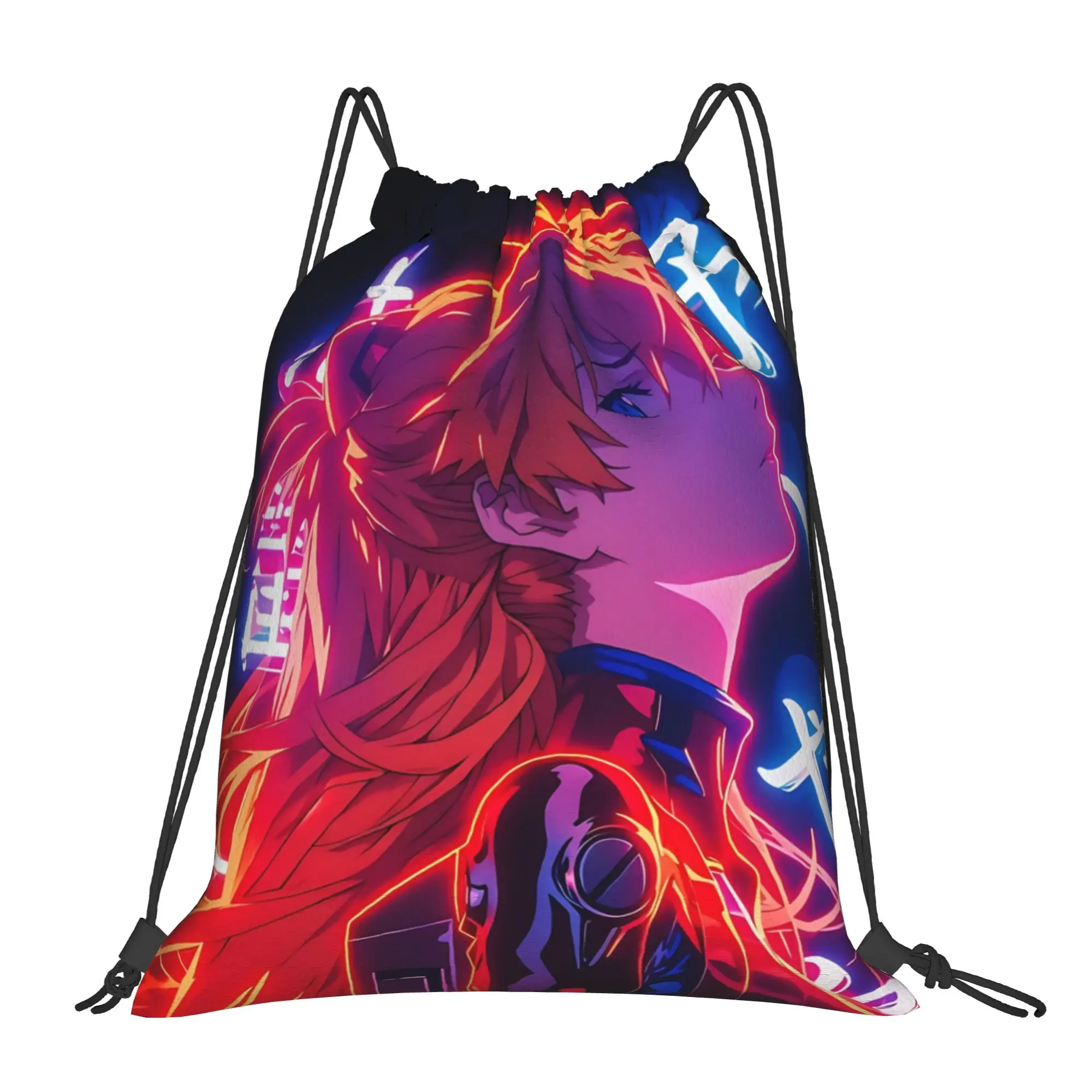 gym Pouch Neon Genesis Evangelion EVA Asuka Drawstring Bags Men Women Storage Backpack Teenager Travel Bag Multi-function Pocket
