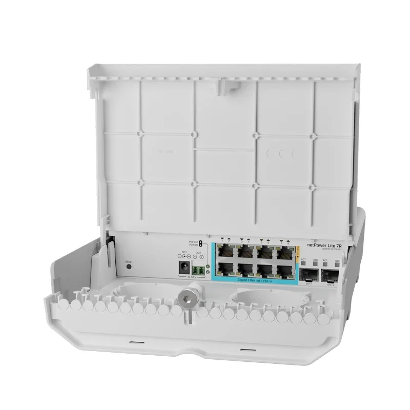 MikroTik CSS610-1Gi-7R-2S+OUT NetPower Lite 7R Outdoor Reverse PoE Switch With Gigabit Ethernet And 10G SFP+ Ports