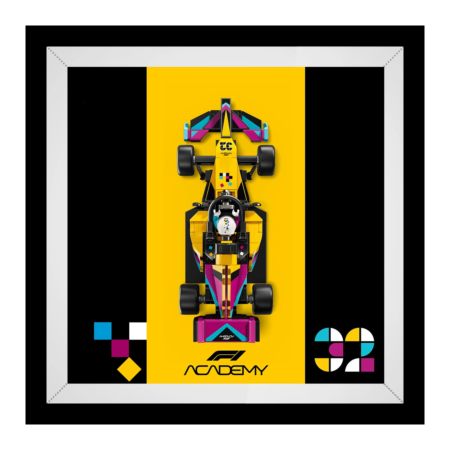 防塵ディスプレイボックス-壁掛け式ピクチャーフレーム-レゴスピードカレッジレーシングカー77258アウディfフェラーリ対応