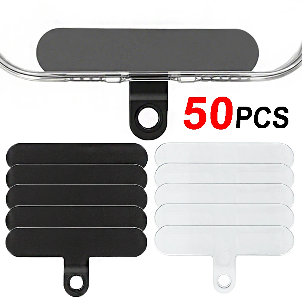 10/20/50PCS Upgrade Black/Transparent Mobile Anti-lost Phone Lanyard Strap Detachable Phone Hanging Cord Strap Patch Tether Pad