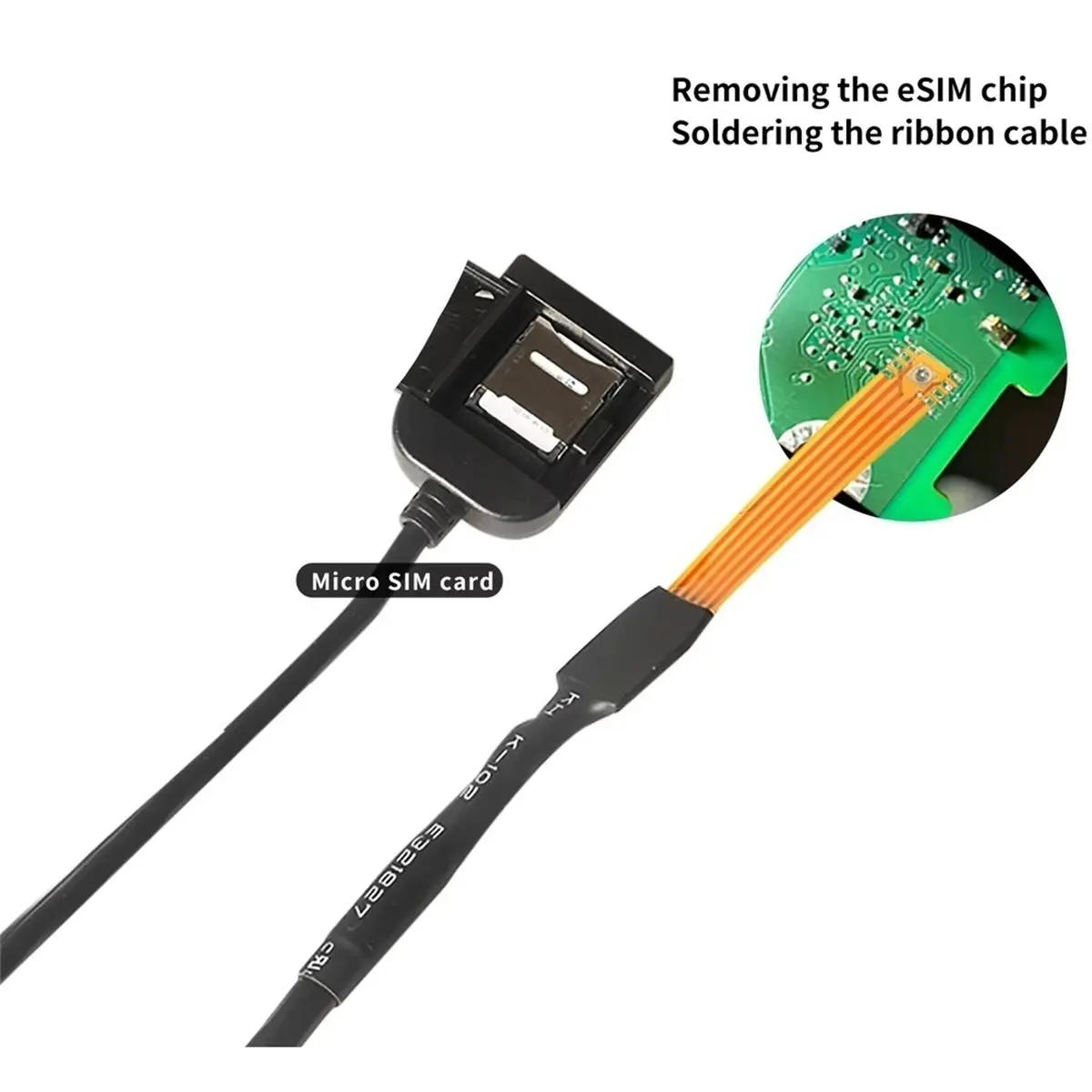 (A60I] ESIM to Micro SIM Card Extension Cable Android Car Multimedia Adapter SIM Card Slot Converter Vertical