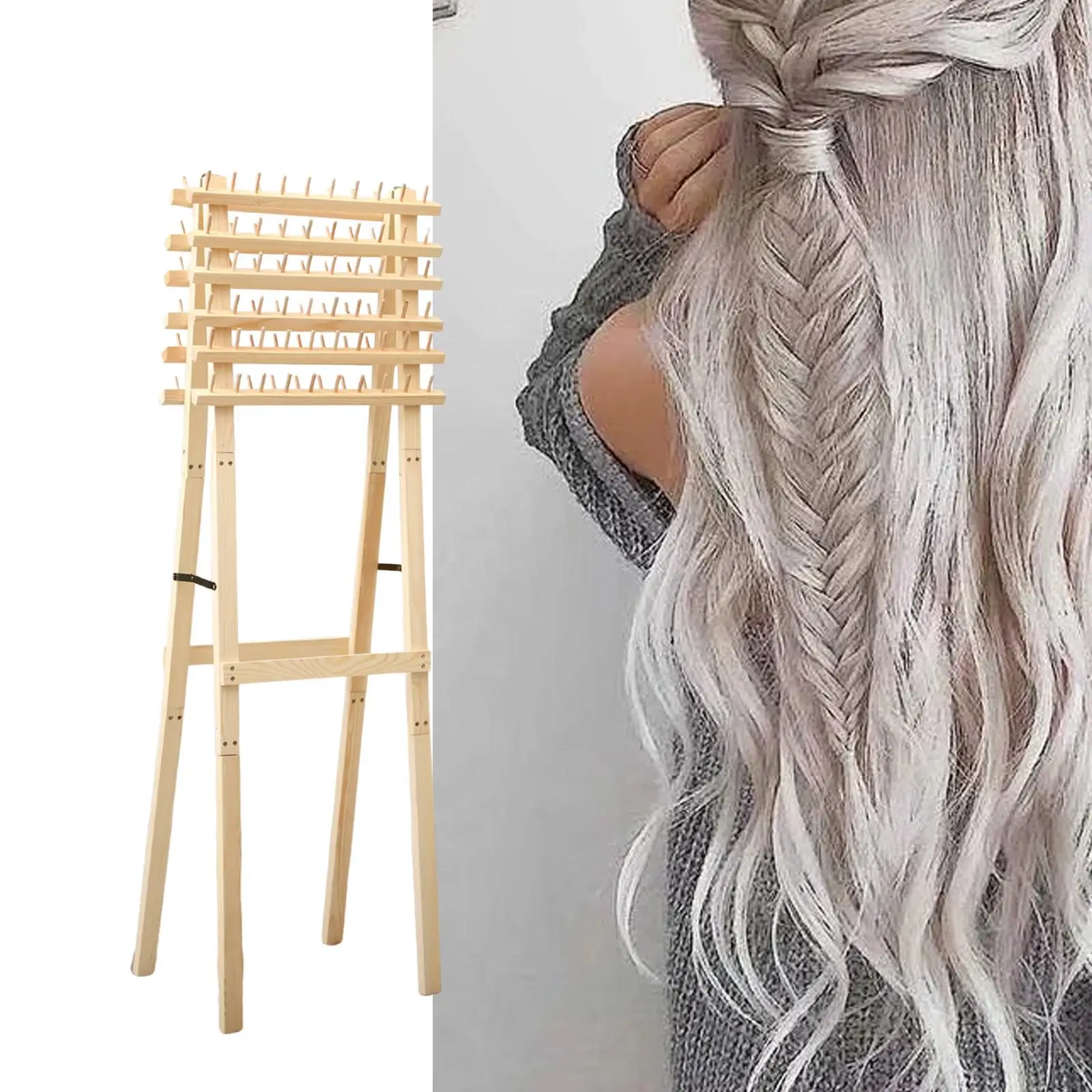 Braiding Hair Rack Display Stand Hair Racks Portable for Hair Stylist Hair Extension Holder Hanger for Wefting Hair Accessories