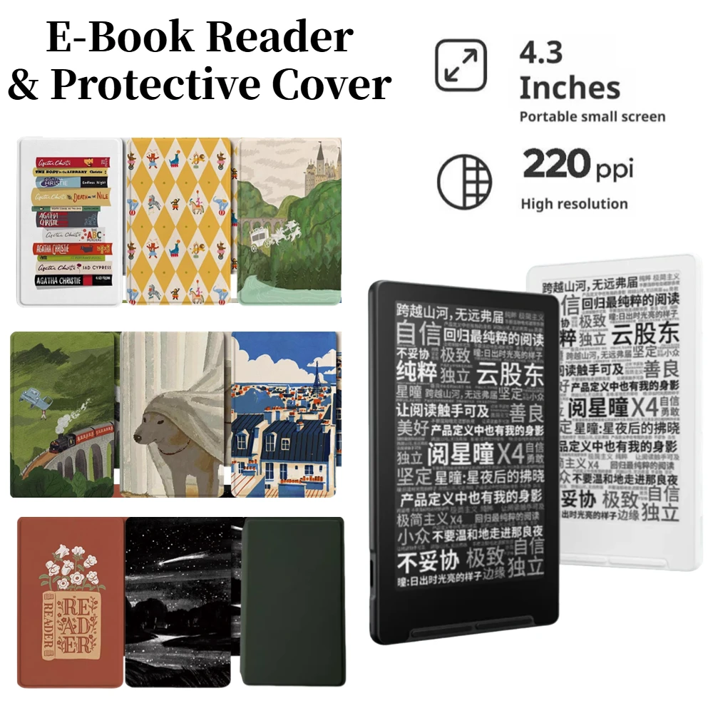 For XTEINK X4 E-Book Magnetic Protective Cover Flip Design I