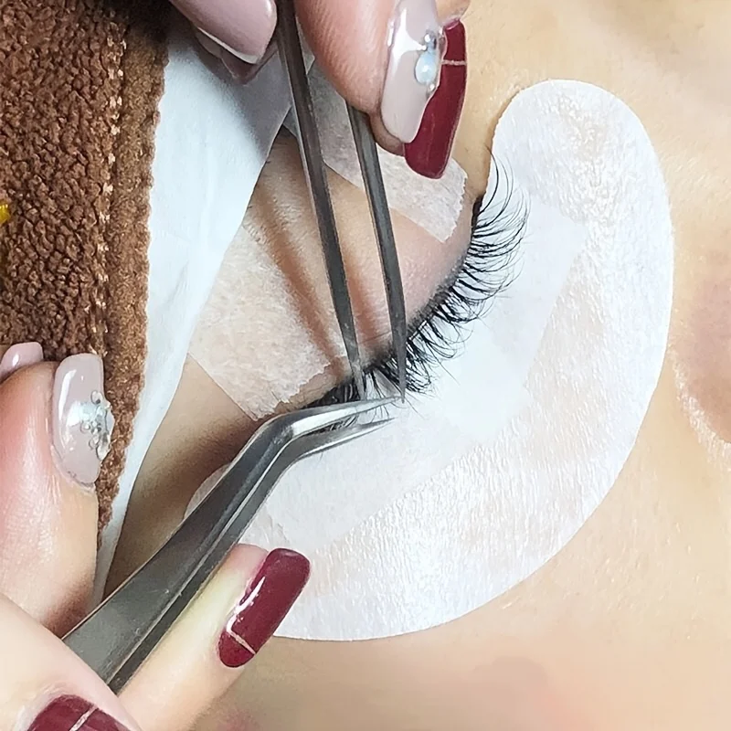 52Pcs Professional Eyelash Extension Supplies Kit 50 Pairs Lint Free Eye Gel Patches 2 Rolls Breathable Lash Tape Grafting Tools