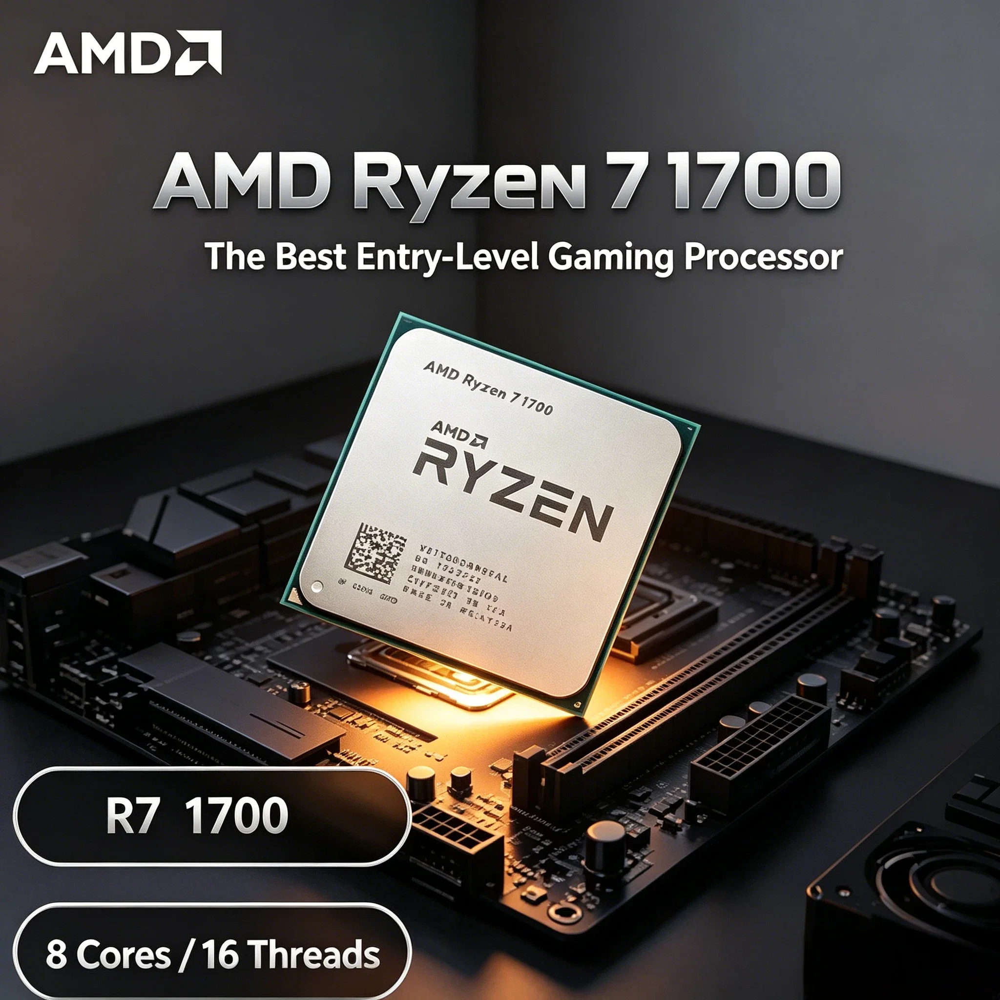 

AMD Ryzen 7 1700 3.0GHz 8 Core 16 Thread 65W Socket AM4 Desktop Gaming CPU Processor R7 1700 Without Package Ultra Fast Plus Pro