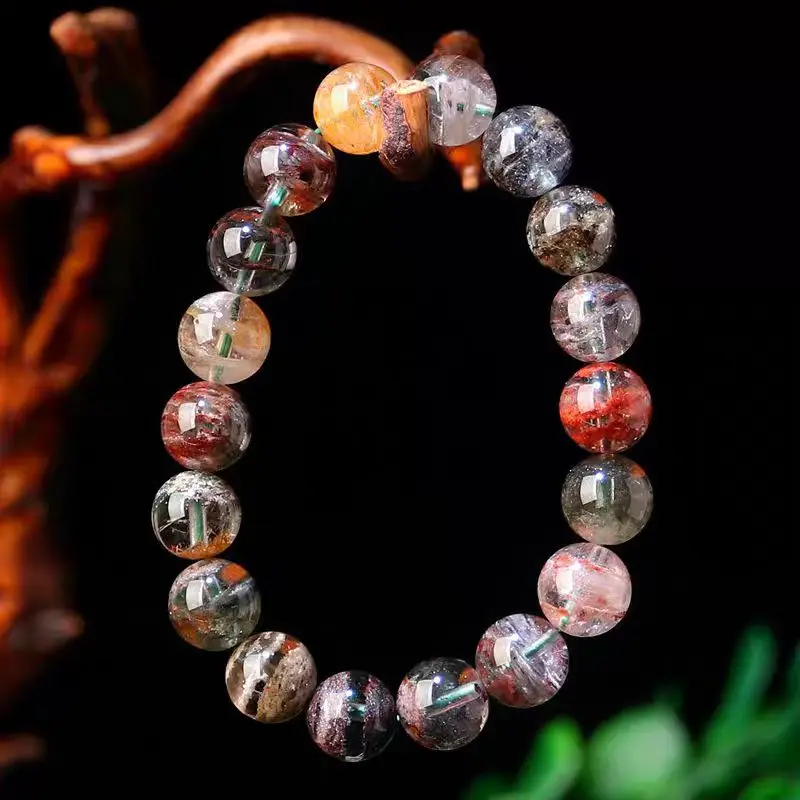 

8mm natural Crystal Jewelry Four Seasons Thousand Layer Ghost Bracelet Simple Colorful Ghost Crystal Beads Bracelet Gift