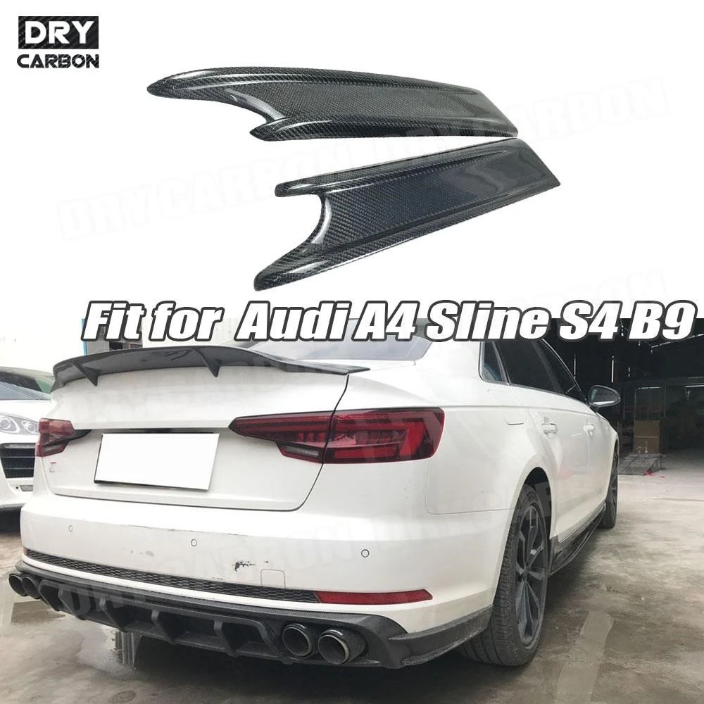 

Carbon Fiber Rear Lip Splitters Aprons Spoiler For Audi A4 Sline S4 B9 2017 2018 Bumper Side Lip Guard Splitters Bodykits