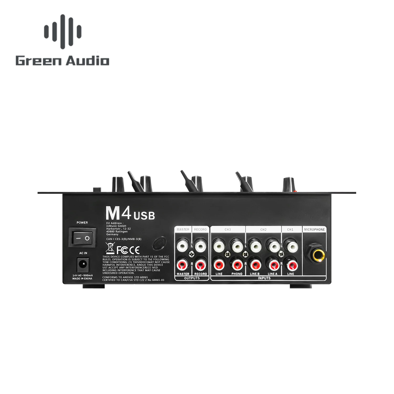 GAX-DM4 OEM ODM Professional 4-channel audio sound cards & mixers with Sound Card Home KTV Stage DJ Mixing Console