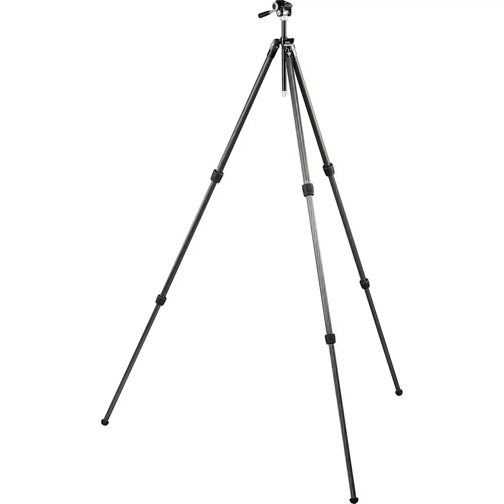 Optics Ridgeview Carbon Tripod Kit - Carbon iber Tripod, 2-Way Pan , 22 lb Max Load, Rubber eet - , Unconditional