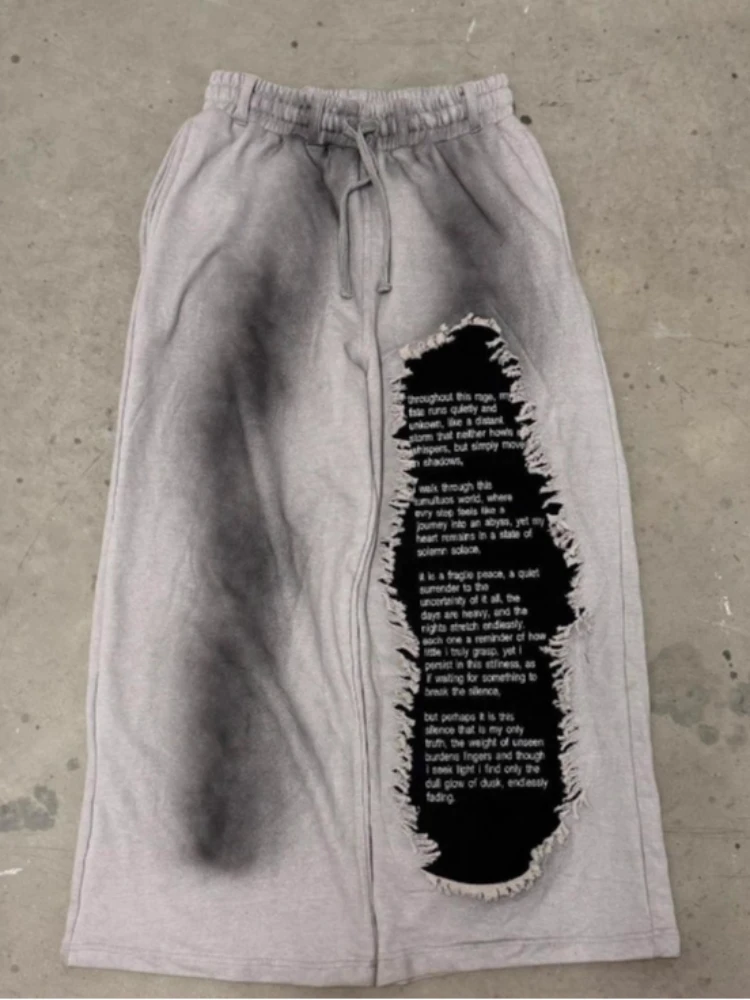 

Модные брюки High Street Ins Модные брендовые мужские и женские свободные прямые повседневные брюки с вышивкой и принтом