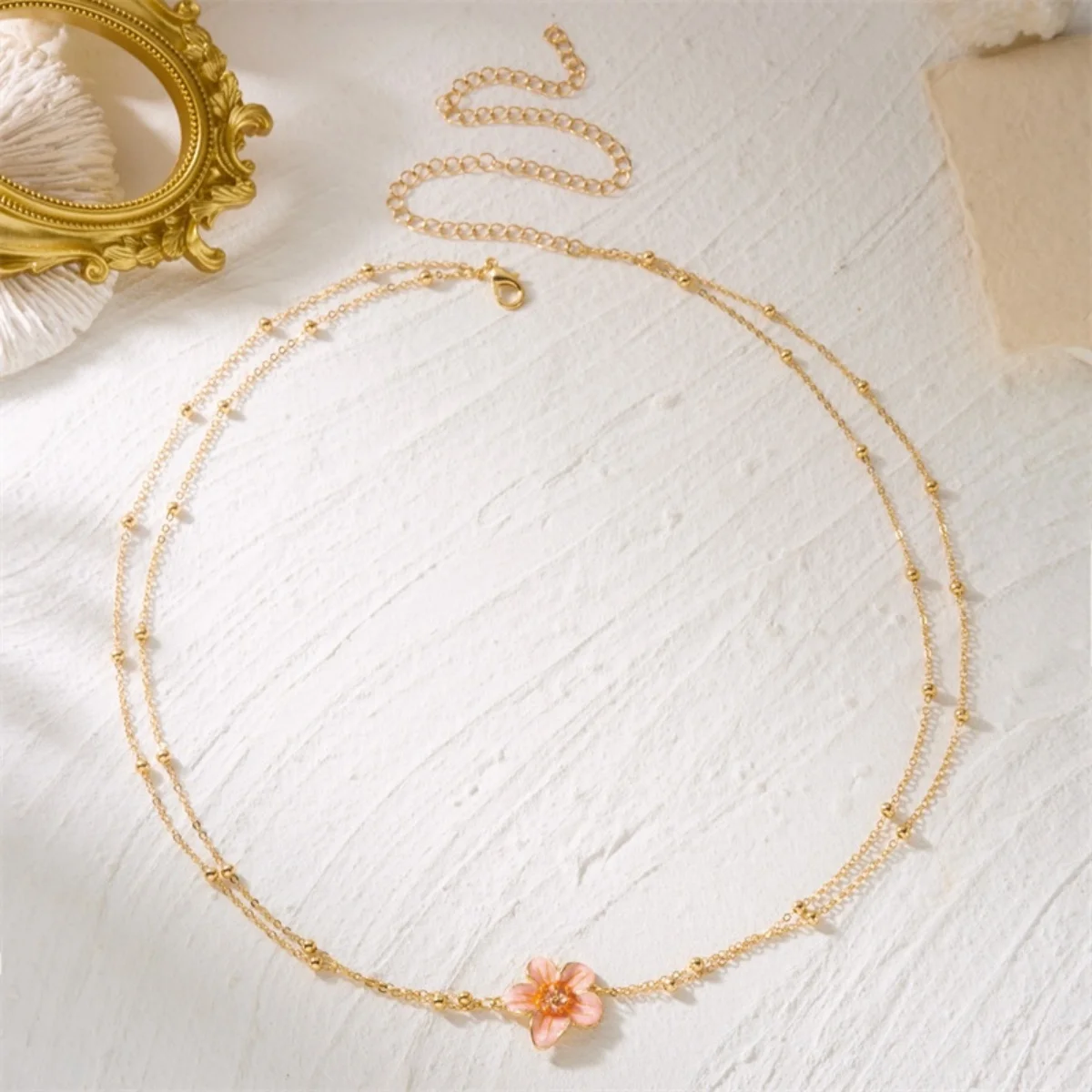 Doppellagige Perlenkette mit Metallblumen-Taillenkette für Damen und Herren, Bohemian-Trend, Schmetterlings- und Blumenmuster, Bauchkette, Körperschmuck – Detail 20
