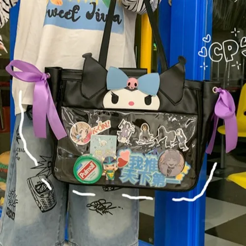 Imagen 2 del producto Nuevo bolso de hombro Kuromi bonito de dibujos animados, bolso de mano de gran capacidad para estudiante, bolso de mano para chica, bolso para el dolor
